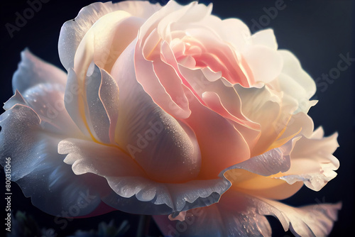 Beautiful pink peonies flowers on dark background.