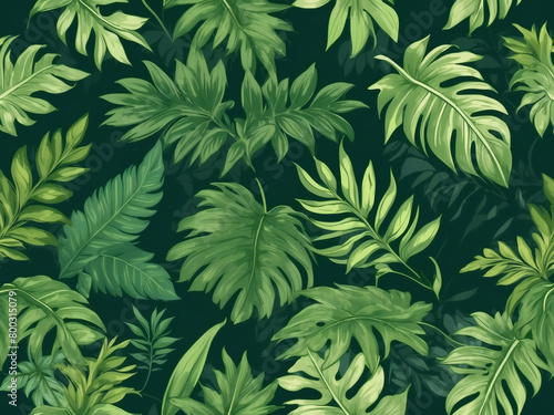 Rich green foliage illustration  perfect for eco-conscious designs.