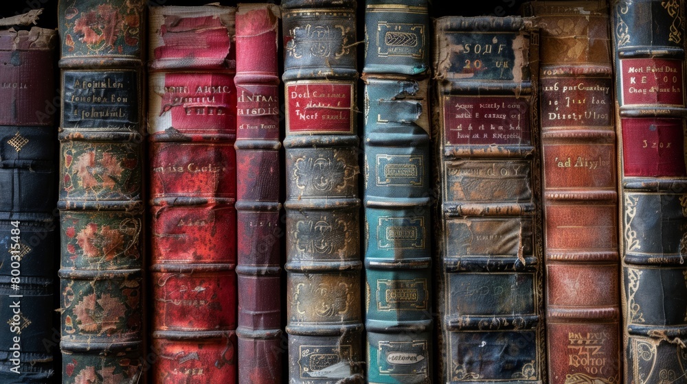 Old books close-up generative ai Old books close-up generative ai