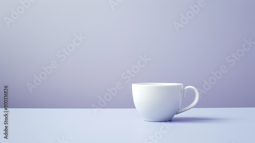 Wallpaper Mural A simplistic setup of a solitary white cup centered on a smooth purple surface with ample space around it. Torontodigital.ca