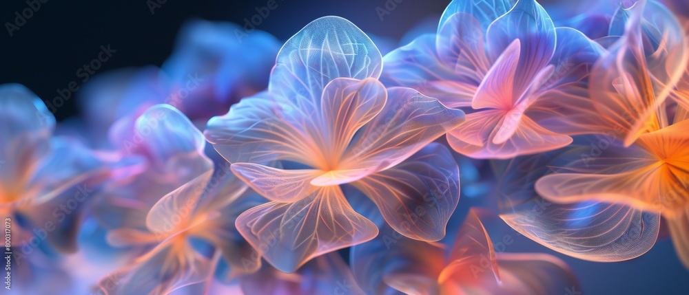 Ethereal Blossom Symphony: Wildflower mophead hydrangea's holographic petals dance in an ethereal symphony. Ethereal Blossom Symphony: Wildflower mophead hydrangea's holographic petals dance in an ethereal symphony.