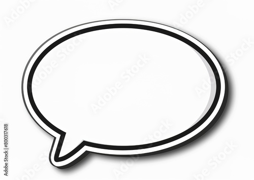 Minimalist Speech Bubble Sticker with White Background - Simple Line Vector Illustration for Graphic Designs
