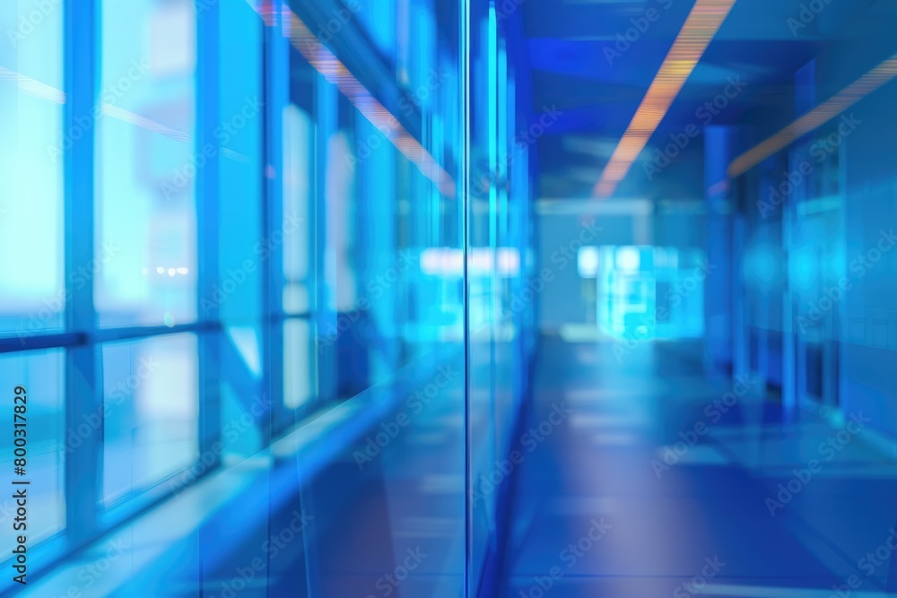 abstract blur blue contemporary office interior blue background concept abstract blur blue contemporary office interior blue background concept