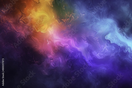 Fantasy Watercolor Background with Rainbow Colors and Smoke - Dreamy Digital Art Illustration