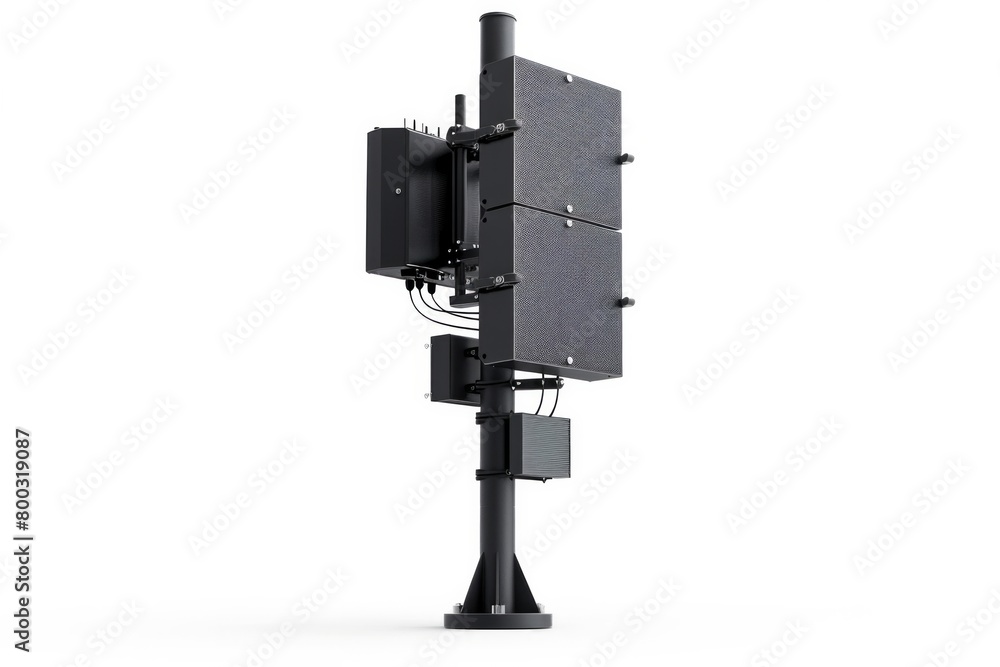 Telecommunication pole of 4G and 5G cellular. Base Station or Base Transceiver Station. Wireless Communication Antenna Transmitter. Telecommunication pole with antennas isolated on white background Telecommunication pole of 4G and 5G cellular. Base Station or Base Transceiver Station. Wireless Communication Antenna Transmitter. Telecommunication pole with antennas isolated on white background
