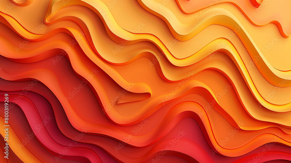 3D abstract background with orange and red waves. Paper cut style. 3D abstract background with orange and red waves. Paper cut style.