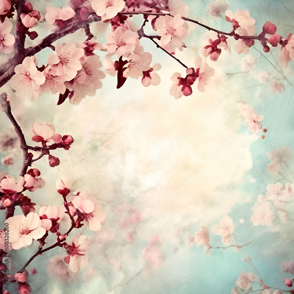 vintage blossom backgroundBlossoming apricot tree branches with copy space web banner. spring time concept. Blossoming apricot tree branches with web banner. spring time concept.generate ai

