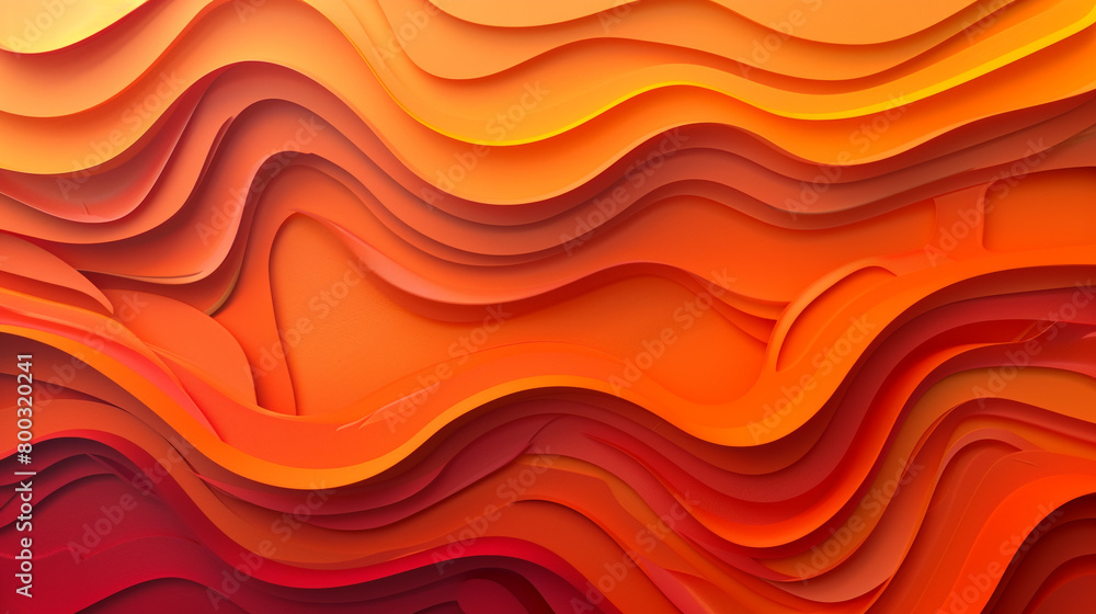 3D abstract background with orange and red waves. Paper cut style. 3D abstract background with orange and red waves. Paper cut style.