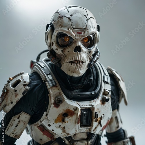 robot cyborg soldier on white © Deanmon