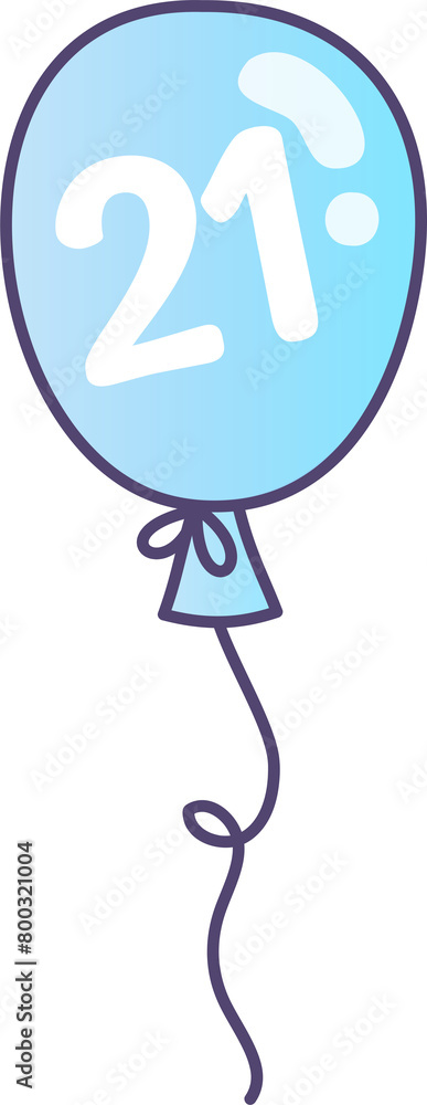 balloon for happy birthday date 21, blue balloons with transparent background balloon for happy birthday date 21, blue balloons with transparent background