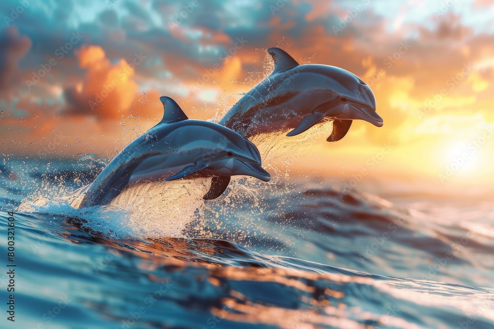Swimming with dolphin,Beautiful bottlenose dolphins jumping out of sea with clear blue water on sunny day,Dolphin in the underwater world. Underwater dolphin. Dolphin underwater. Dolphin undersea
