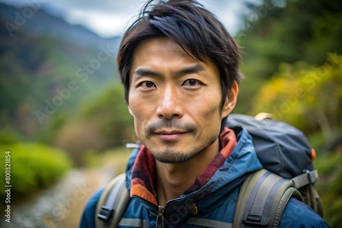 穏やかな旅：ジャングルを歩く日本人男性 © theartcreator