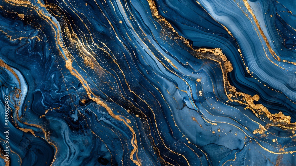 Swirling Blue and Gold Marble Ink Abstract Elegance Swirling Blue and Gold Marble Ink Abstract Elegance