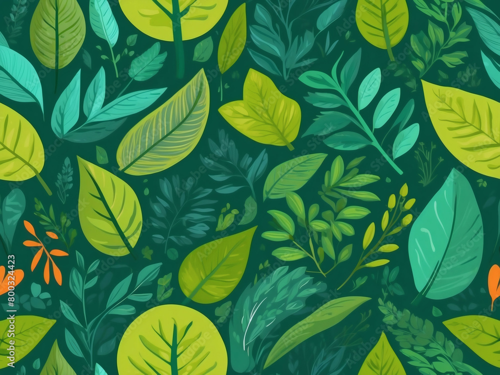 Vibrant green nature illustration, perfect for eco-conscious campaigns.