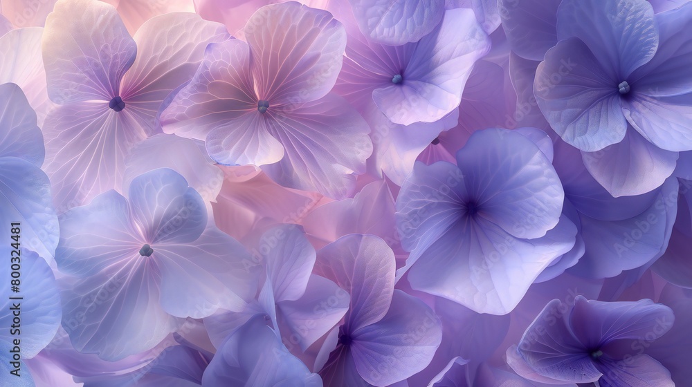 Top-Down Fluidity: Explore the fluidity and tranquility of wildflower mophead hydrangea petals seen from above.