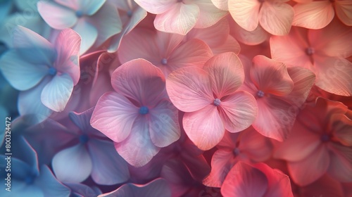 Top-Down Fluidity: Explore the fluidity and tranquility of wildflower mophead hydrangea petals seen from above.