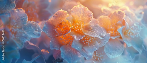 Warmth Amidst Chill: Wildflower mophead hydrangea exudes warmth amidst its cold, frosty petals. photo