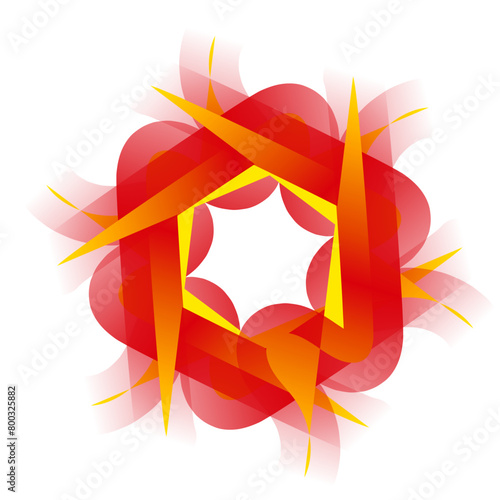 Hintergrundmuster mit gelb,rot. verschlungenen Linien