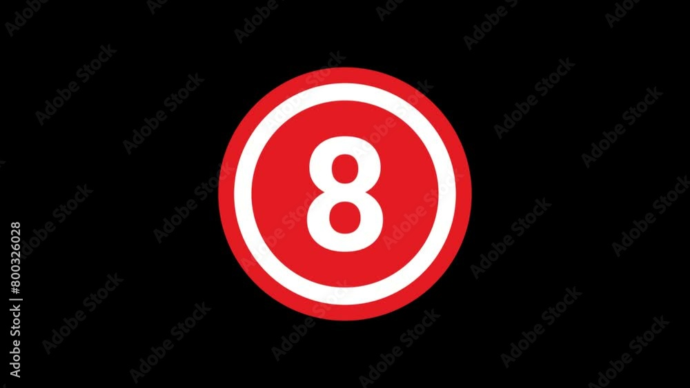 8 Number in circle popup Animation with transparent background 8 Number in circle popup Animation with transparent background