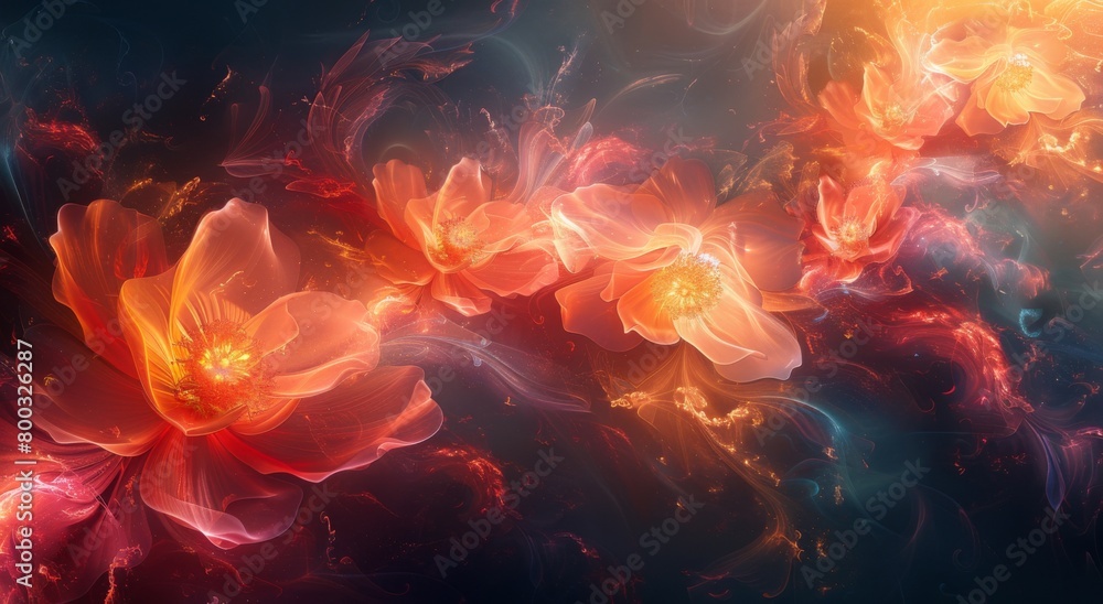 3 d rendering of colorful fractal flowers background 3 d rendering of colorful fractal flowers background