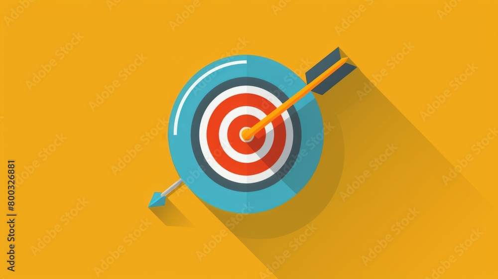 Target icon in flat style on color background generative ai Target icon in flat style on color background generative ai