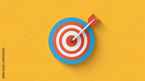 Target icon in flat style on color background generative ai