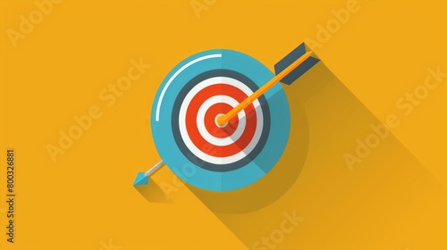 Target icon in flat style on color background generative ai photo