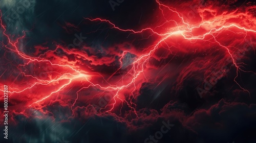 stream of red lightning strikes, half vintage comic book pattern photo