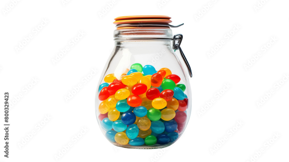 A glass jar abundant with colorful gummy bears, packed tightly and ready to indulge A glass jar abundant with colorful gummy bears, packed tightly and ready to indulge