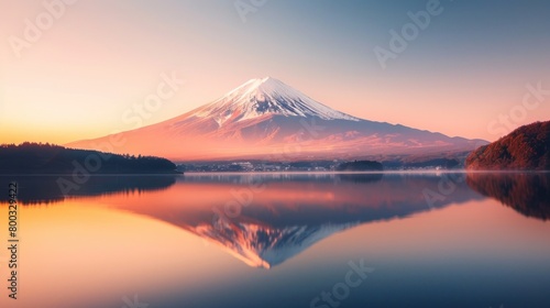 Fuji Mountain stands majestically as an iconic symbol of Japan's natural beauty and cultural significance. photo
