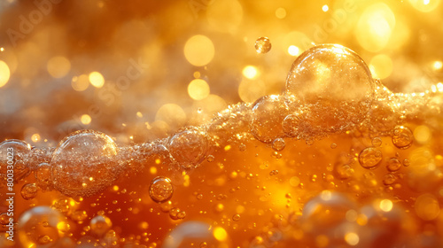 A close-up of a fizzy drink, creating a refreshing splash.