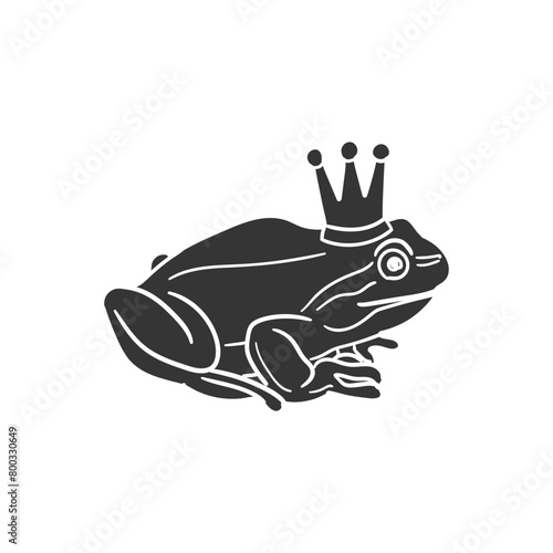 Prince Frog Icon Silhouette Illustration. Fairytale Vector Graphic Pictogram Symbol Clip Art. Doodle Sketch Black Sign. photo