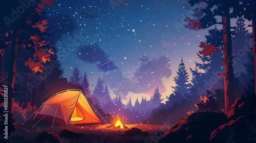 Enchanting Camping Adventure Under the Starry Night Sky