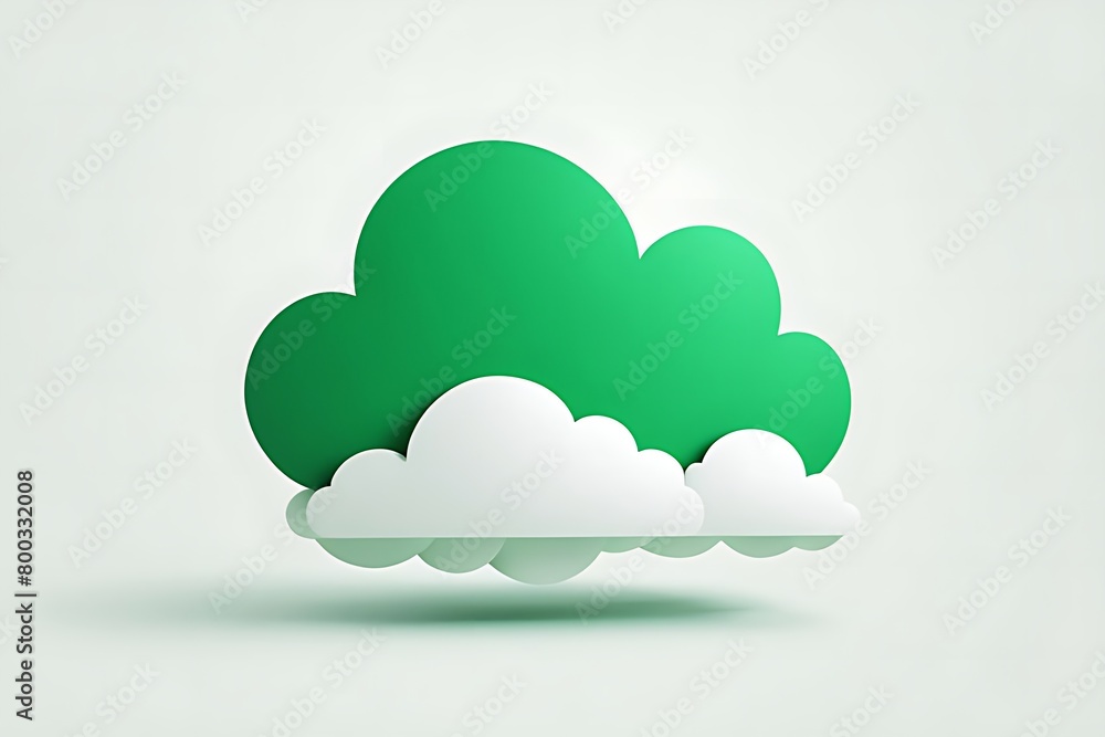Abstract green and white clouds isolated on white background. Cartoon illustration, gradient Abstract green and white clouds isolated on white background. Cartoon illustration, gradient