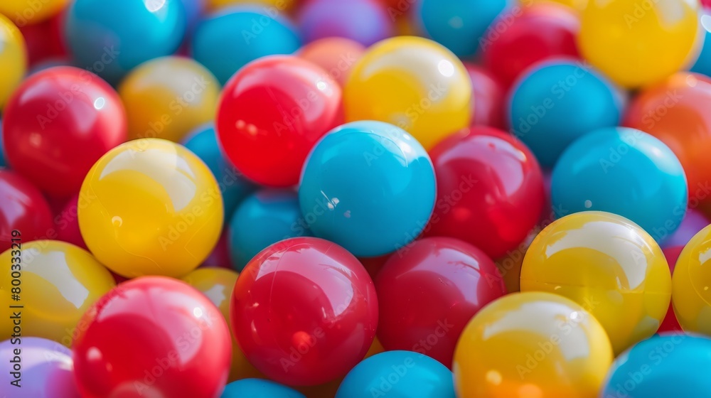 A fun ball pool with multicolored plastic spheres. generative ai A fun ball pool with multicolored plastic spheres. generative ai