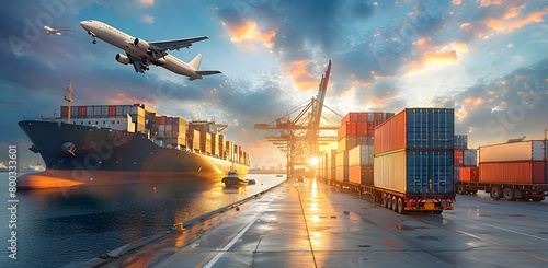 Container Truck Import Export: A Dynamic Impression of Global Trade photo