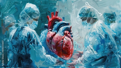Medical Examination of a Heart Painting photo