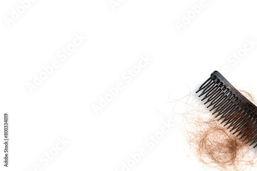 Hair loss  hair loss every day  serious problems and hair loss on a white background.