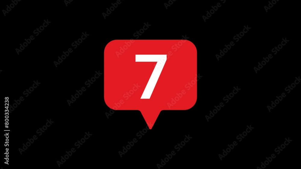 7 Number in Speech Bubble Animation with transparent background 7 Number in Speech Bubble Animation with transparent background