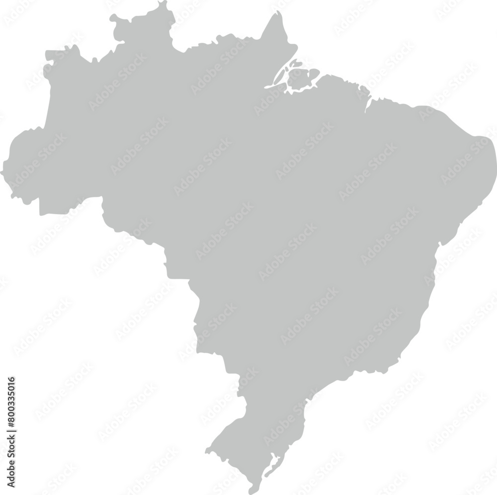 Brazil map silhouette in grey scale vector illustration