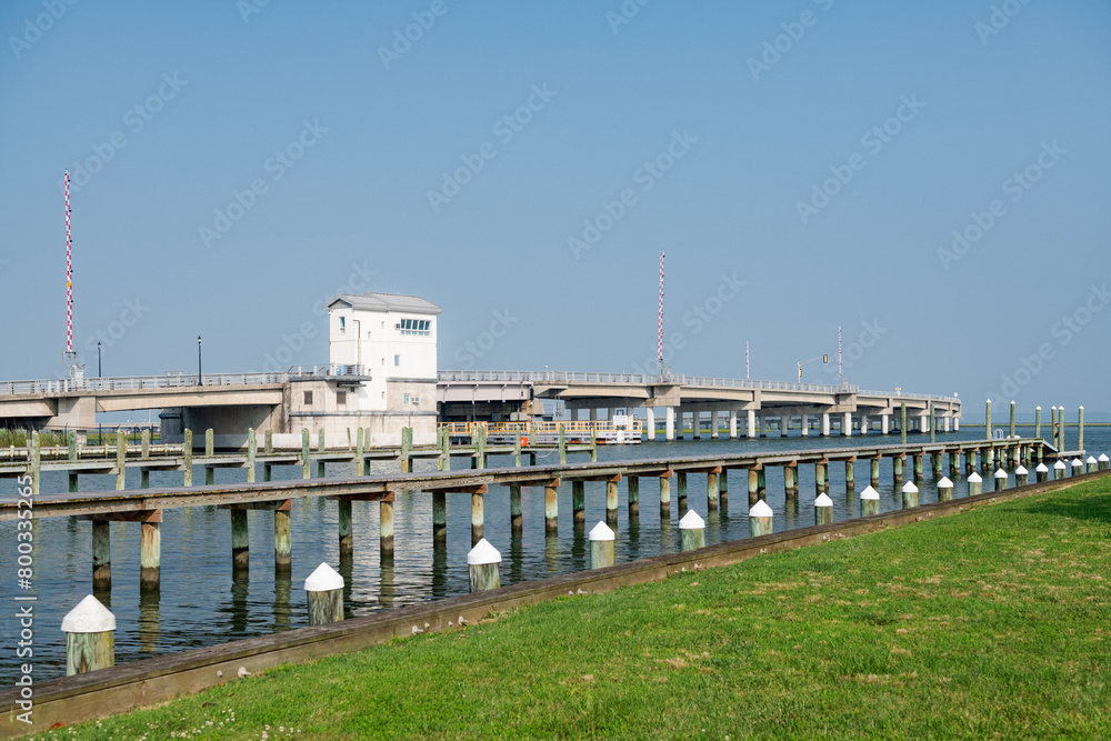 Chincoteague Island Long Bridge. Nature reserve and tourist destination. Chincoteague Island Long Bridge. Nature reserve and tourist destination.