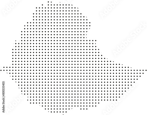 Stippled Ethiopia map vector illustration