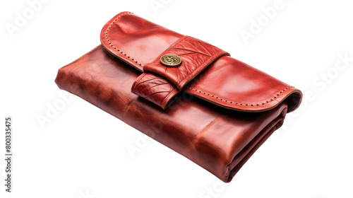 A brown leather case with a decorative button, exuding an aura of mystery and elegance