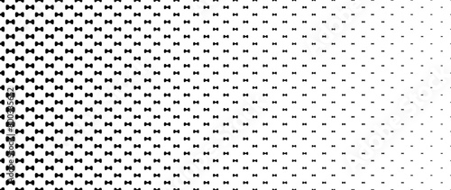 Blended  black bows on white for pattern and background,  Father's day concept, Halftone effect.