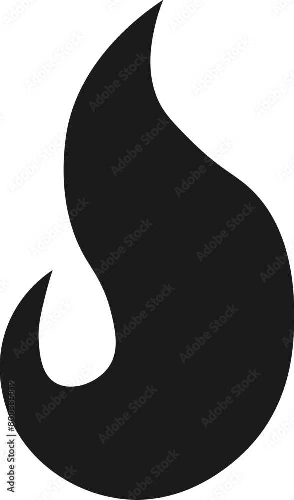Smooth fire flame silhouette in vector style Smooth fire flame silhouette in vector style