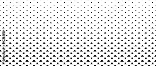Blended  black hat on white for pattern and background,  Father's day concept, Halftone effect.