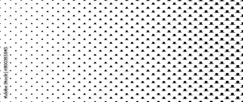 Blended  black hat on white for pattern and background,  Father's day concept, Halftone effect.