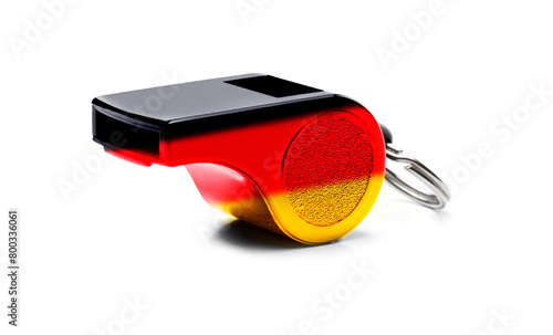 Trillerpfeiffe mit den Deutschen Nationalfarben