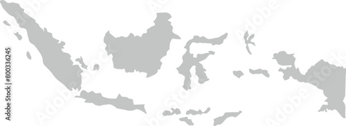 Indonesia map silhouette in grey scale vector illustration