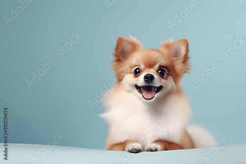 Small, cute dog in a clean, minimalist aesthetic, ideal for use in a promotional piece for pet-related discounts, isolated on Generative AI,